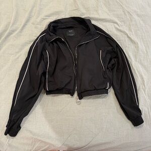 Bershka - Cropped Windbreaker Jacket  (Black)